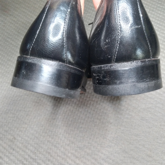 Vintage RARE* Sears Kidskin Lrather Moc Toc Derby Oxfords Sz 8.5 Black - Picture 3 of 9